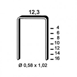 12 600 agrafes galvanisées AD-14 - 12,3 x 14 x D. 0,58 x 1,02 mm - 6AD142 - Alsafix