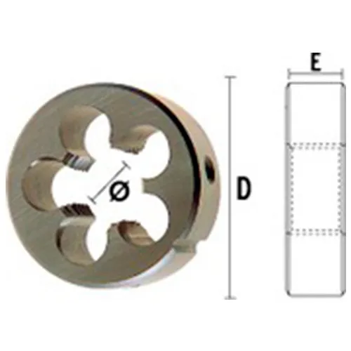 1 filière rotation à gauche HSS DIN22568 BSW1/8-40 x D. ext 20 x Lu. 5 mm - 25025010820 - Hepyc