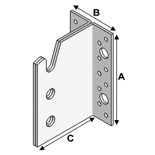 Etrier (H x L x l x ép) 200 x 104 x 62 x 0,5 mm - Fixtout