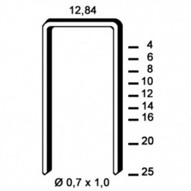 10 000 agrafes A-14 INOX A4 (316) - 12,84 x 14 x D. 0,7 x 1 mm - 6A-149A4 - Alsafix