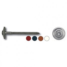 100 vis à bois de ferblanterie VBJ + joint EDPM D. 4,5 x 80 mm x TX20 - Inox A2 rouge oxyde - VBJ45080RO - Alsafix