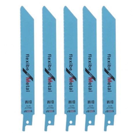 5 lames de scie sabre BI-METAL x Lu. 130 mm x 14TPI - S922BF - Acier, cuivre - HE24036 - Alsafix