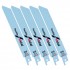 5 lames de scie sabre BI-METAL x Lu. 130 mm x 24TPI - S922AF - Ciment, cuivre, fer, tôle - HE24048 - Alsafix