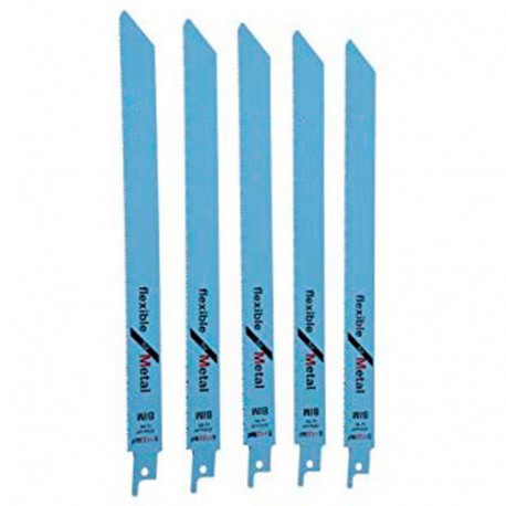 5 lames de scie sabre BI-METAL x Lu. 180 mm x 18TPI - S1122EF - Acier, cuivre - HE24039 - Alsafix