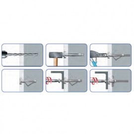 Blister de 25 chevilles à expansion à verrouillage HWA avec vis M 4 x Lt. 46 mm - CV04046BL - Alsafix