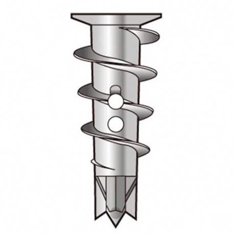 Blister de 25 chevilles Zip-It Métallique L. 25 mm avec vis - spécial plâtre - PO02378BL - Alsafix