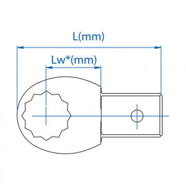 Embout polygonal métrique - 14 x 18 mm - 15 mm