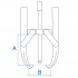 Extracteur à 3 griffes articulées extra longues 480-480 mm