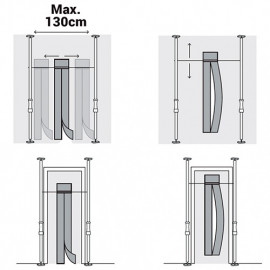 Kit porte magnétique L. 310 x H. 2 250 mm + 2 étais top L. 1 550 à 2 900 mm