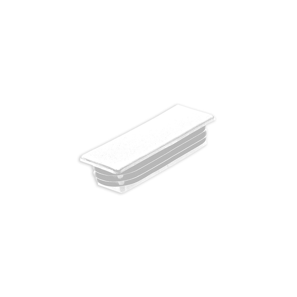 Embout Rectangulaire à Ailettes Intérieur Cannelé 60 X 20 Mm Blanc