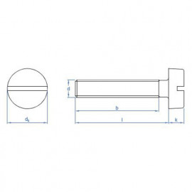 1000 vis tête cylindrique M3 x 4 mm rainuré, 4.8, zingué