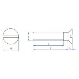 250 vis à tête fraisée M6 x 12 mm rainurée, 4.8, zingué