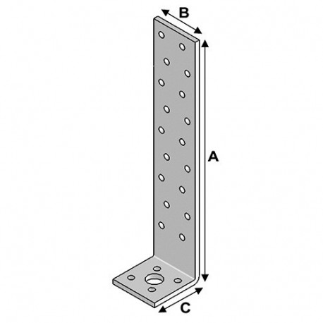 Equerre bŽton (H x L x l x Žp) 400 x 40 x 40 x 2,0 mm - Fixtout