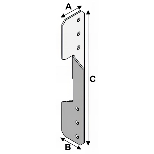 Ancre de panne universelle Gauche égale Droite (LxlxHxép) 35x35x180x2,0 mm - AL-AP03031820 - Alsafix