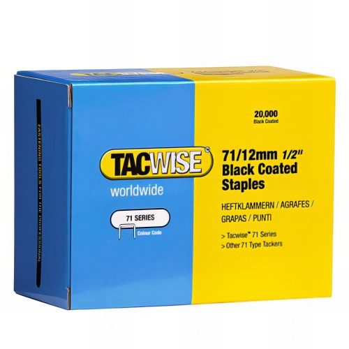 Boîte de 20000 agrafes galvanisées de type 71 L. 12 mm Noir - TA-0290 - Tacwise