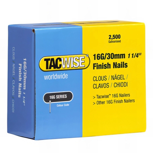 Boîte de 2500 clous de finition de type 16G L. 30 mm - TA-0293 - Tacwise