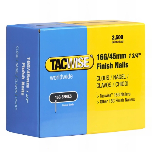 Boîte de 2500 clous de finition de type 16G L. 45 mm - TA-0297 - Tacwise