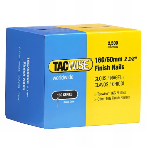 Boîte de 2500 clous de finition de type 16G L. 60 mm - TA-0300 - Tacwise