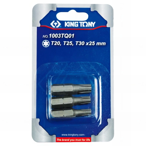 Blister de 3 embouts de vissage 1/4" Torx T20- T25 -T30 L. 25 mm