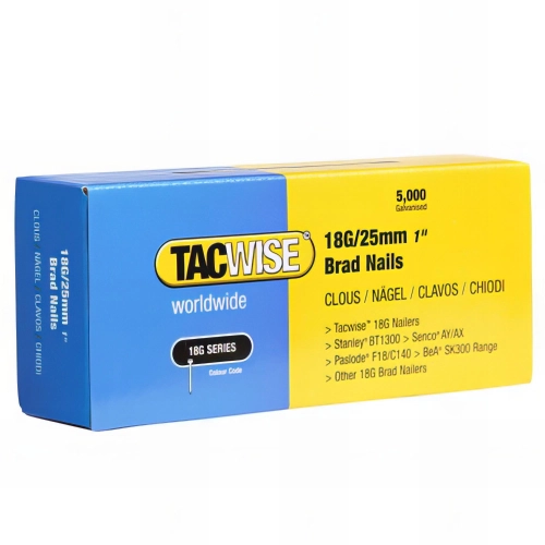 Boîte de 5000 clous de finition de type 18G L. 25 mm - TA-0396 - Tacwise