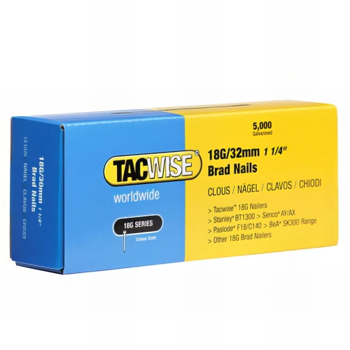 Boîte de 5000 clous de finition de type 18G L. 32 mm - TA-0398 - Tacwise