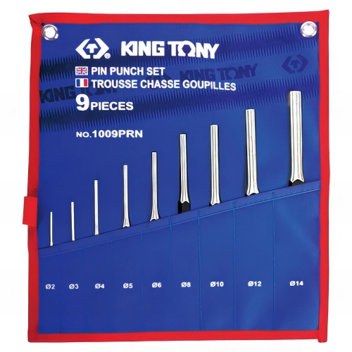 Trousse de 9 chasse-goupilles 2 - 3 - 4 - 5 - 6 - 8 - 10 - 12 - 14 mm