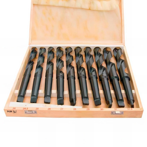 Coffret de 10 forets hélicoïdaux laminés CM3 D. 24 à 31,5 mm - MB-SBS-MK3-10TLG-W - Métalprofi