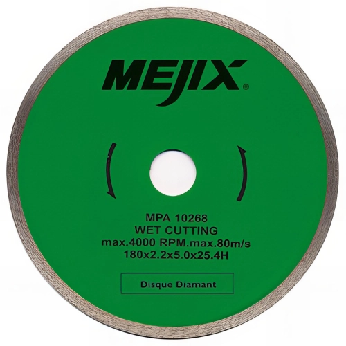 Disque diamant jante continue D. 230 x Al. 25,4/22,23 x Ht. 5 x ép. 2,2 mm - Carrelage, Faïence - 180018 - Mejix