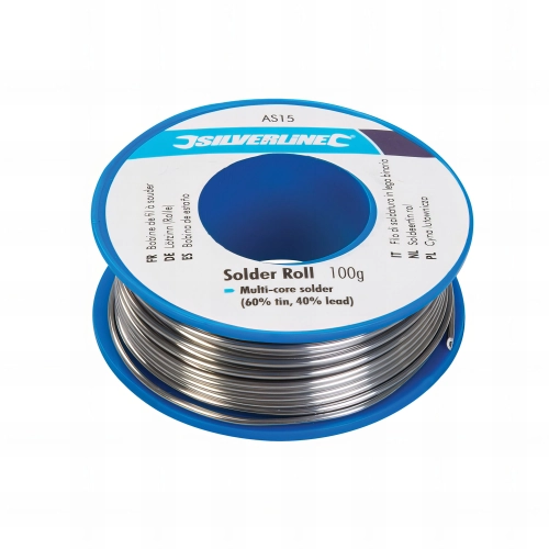 Bobine de fil à soudure 100g 60 étain /40 plomb - AS15 - Silverline