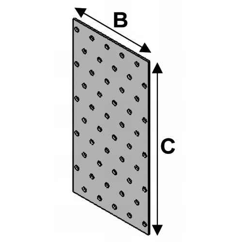 Plaque perforée (l x L x ép) 60 x 200 x 2,0 mm - AL-PP060200 - Alsafix