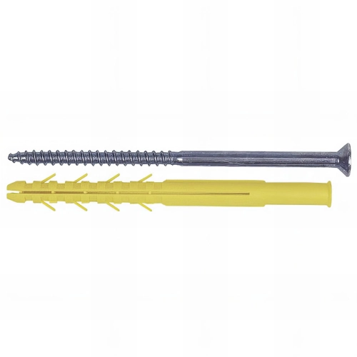 25 Chevilles longues CQLV D. 10 x 200 mm + Vis tête fraisée Torx T40 / D. 7 - Zingué