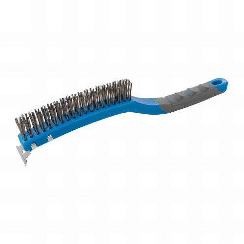 Brosse à manche à poils inox et racloir 3 rangs - 156914 - Silverline