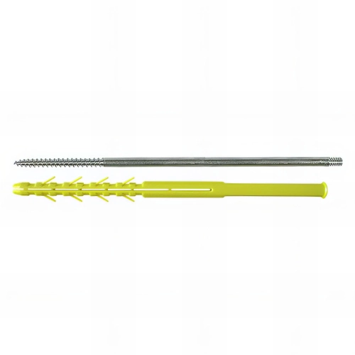 10 Fixations de descente d'eaux pluviales M8 x 310 mm - Cheville D. 10 x 340 mm - Zingué jaune