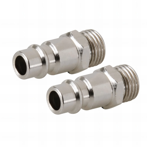 2 coupleurs Euro à baïonnette/filetage mâle 1/4" BSP pour tuyau air comprimé - 237618 - Silverline