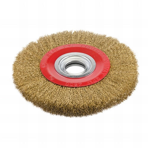 Brosse circulaire à fils d'acier laitonnés D. 200 mm - 245128 - Silverline