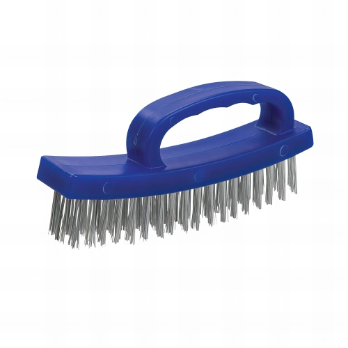 Brosse métallique à poignée en D 4 rangs L. 165 mm - 250554 - Silverline