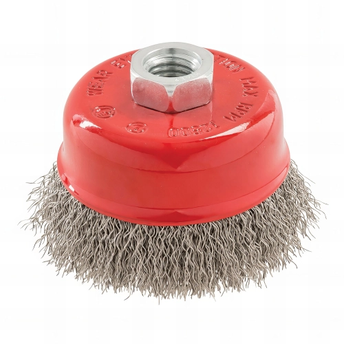 Brosse boisseau fils d'acier inox D. 75 mm M14 - 298755 - Silverline