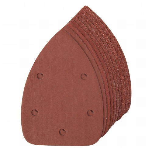 10 feuilles abrasives perforées 5 trous auto-agrippantes triangulaires 140 mm Grains assortis - 336046 - Silverline