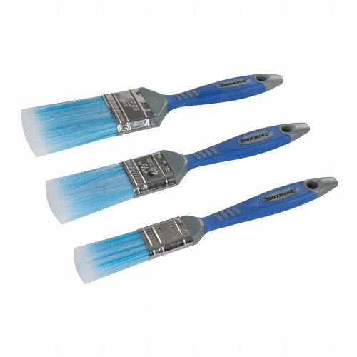 3 pinceaux de qualité à soies synthétiques l. 25, 40 et 50 mm - 344268 - Silverline