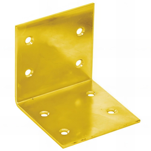 Équerre large galvanisée jaune - 60 x 60 x 60 x 2,0 mm