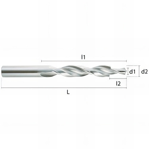 Foret métal bidiamétral 180° HSS DIN8376 D. 4,5 / 8 x Lt. 117 x lu. 75 mm M4