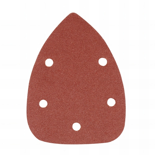 10 feuilles abrasives perforées 5 trous auto-agrippantes triangulaires 140 mm Grain 80 - 457035 - Silverline