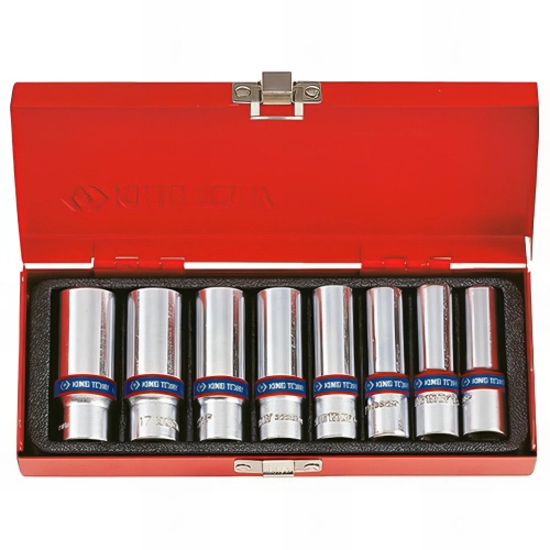 Coffret de 8 douilles longues métriques 3/8" L. 63 mm