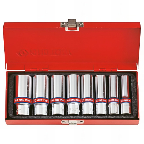 Coffret de 8 douilles longues en pouces 3/8" L. 63 mm