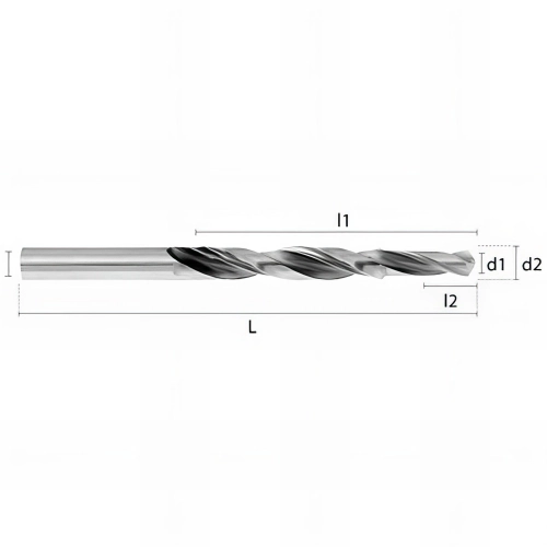 Foret métal bidiamétral 90° HSS DIN8378 D. 4,2 / 5,5 x Lt. 93 x lu. 57 mm M5