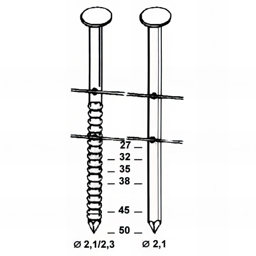 Coil de 16 800 pointes lisses COILS 21 16° D. 2,1 x 38 mm - 16C21381 Alsafix