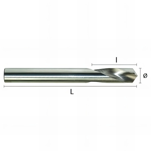 Foret métal à centrer 120° HSSCO CNC D. 5 x Lt. 62 x lu. 14 mm