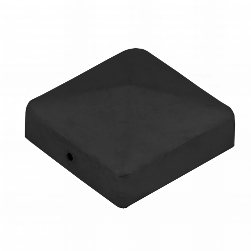 Chapeau de poteau pyramidal zingué noir à visser - 70 x 70 mm - 70 x 70 x 1,0 mm