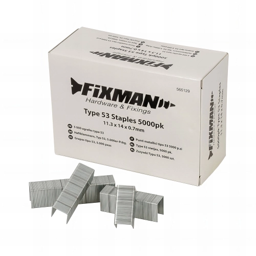 5 000 agrafes type 53 - 11,3 x 14 x 0,7 mm - 565129 - Fixman