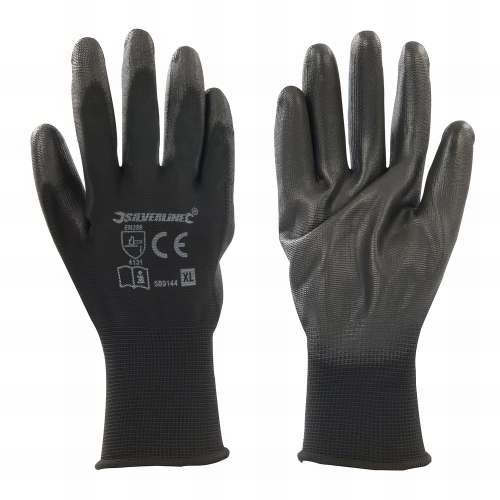 Gants paume renforcée noirs XL - 589144 - Silverline